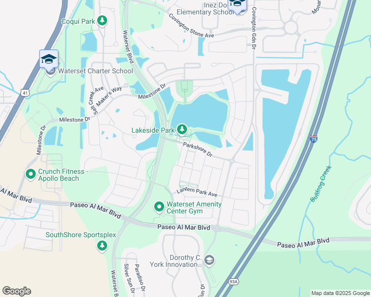 map of restaurants, bars, coffee shops, grocery stores, and more near 6351 Shore Vista Place in Apollo Beach