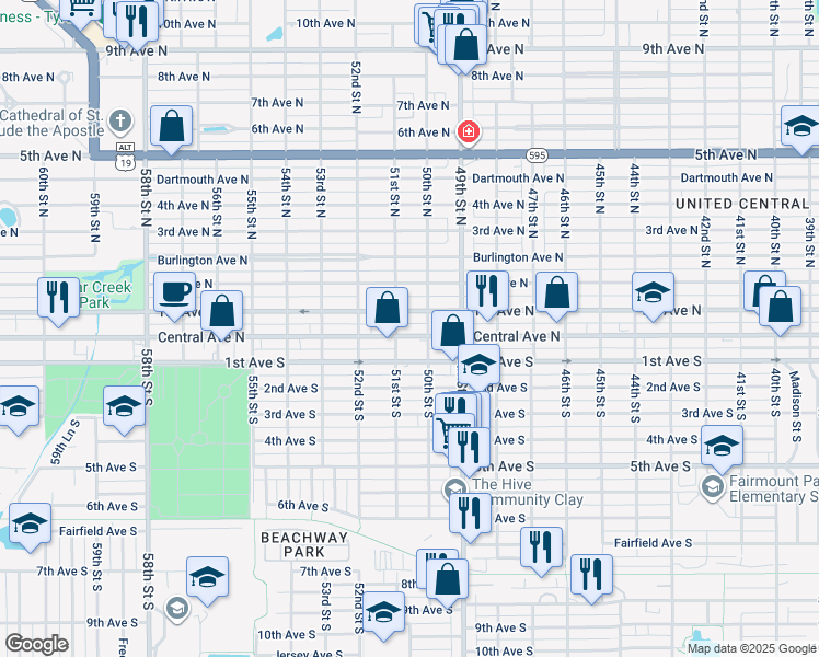 map of restaurants, bars, coffee shops, grocery stores, and more near in St. Petersburg