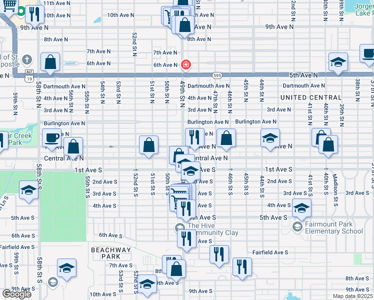 map of restaurants, bars, coffee shops, grocery stores, and more near in St. Petersburg