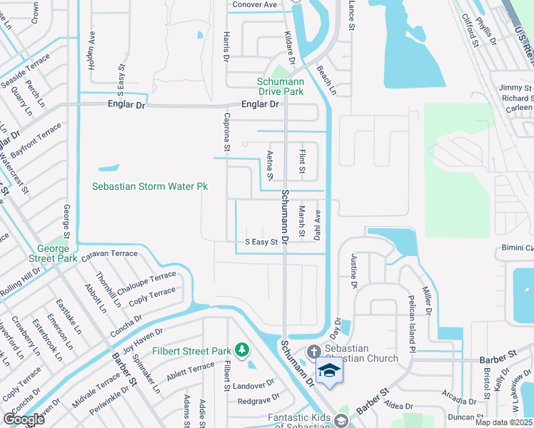 map of restaurants, bars, coffee shops, grocery stores, and more near 178 Empress Avenue in Sebastian