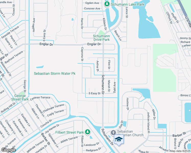 map of restaurants, bars, coffee shops, grocery stores, and more near 178 Empress Avenue in Sebastian