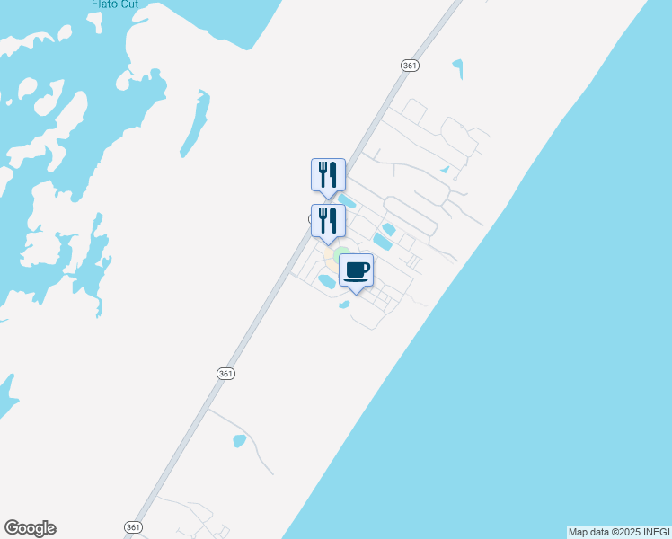 map of restaurants, bars, coffee shops, grocery stores, and more near 128 Market Street in Port Aransas