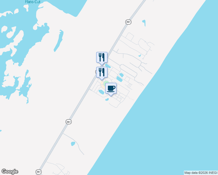 map of restaurants, bars, coffee shops, grocery stores, and more near 208 Round Road in Port Aransas