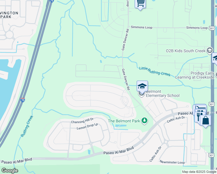 map of restaurants, bars, coffee shops, grocery stores, and more near 9630 Sage Creek Drive in Riverview