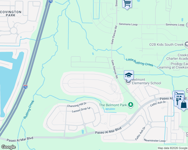 map of restaurants, bars, coffee shops, grocery stores, and more near 9642 Sage Creek Drive in Riverview