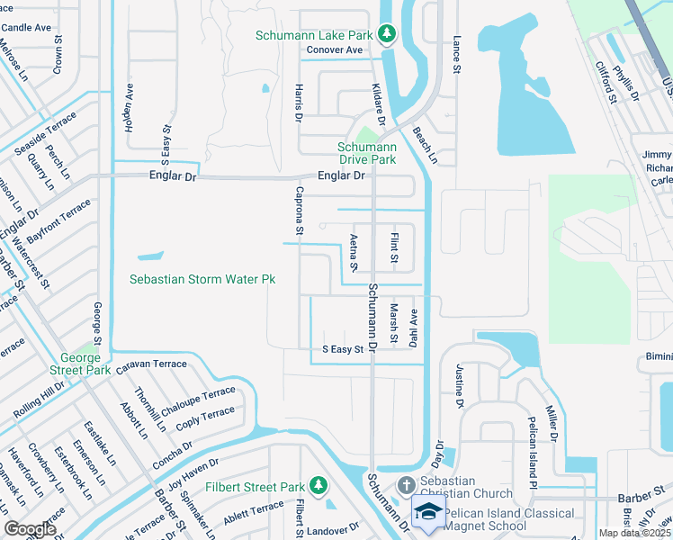 map of restaurants, bars, coffee shops, grocery stores, and more near 110 Ormond Court in Sebastian