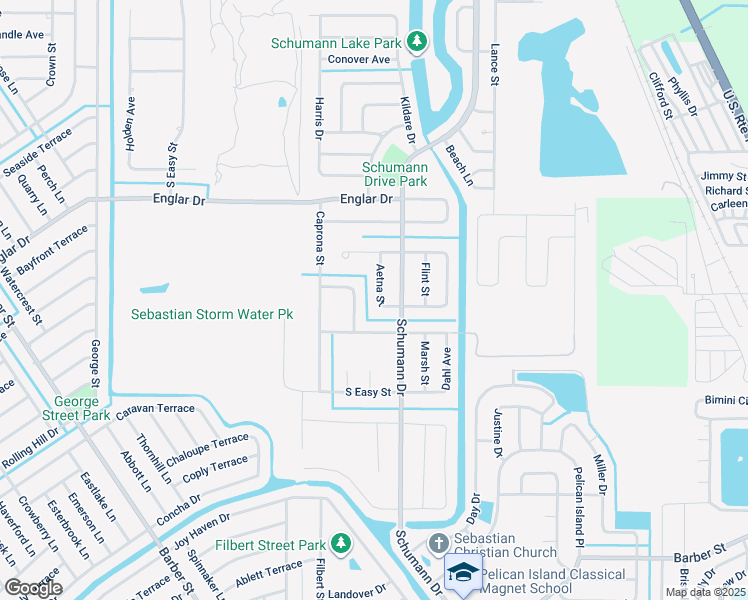 map of restaurants, bars, coffee shops, grocery stores, and more near 110 Ormond Court in Sebastian