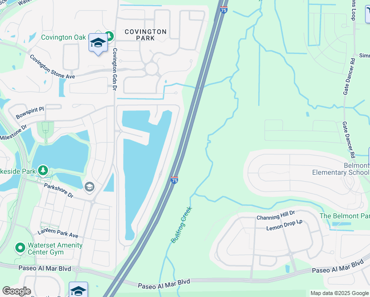 map of restaurants, bars, coffee shops, grocery stores, and more near Interstate 75 in Apollo Beach