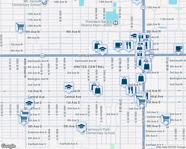 map of restaurants, bars, coffee shops, grocery stores, and more near in St. Petersburg
