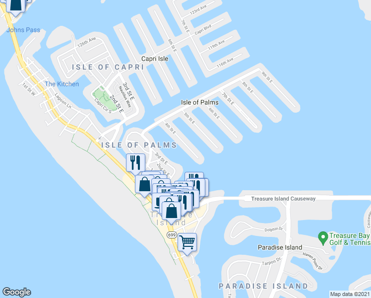 map of restaurants, bars, coffee shops, grocery stores, and more near 11200 4th Street East in Saint Petersburg