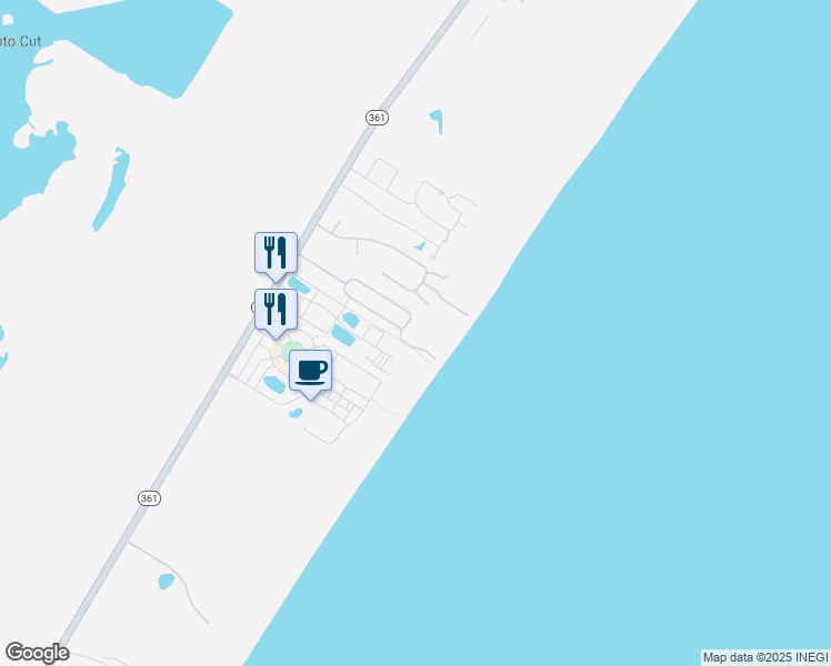 map of restaurants, bars, coffee shops, grocery stores, and more near 284 Beachwalk Lane in Port Aransas