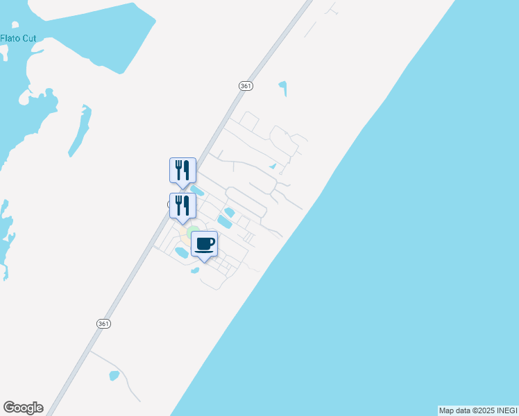map of restaurants, bars, coffee shops, grocery stores, and more near 242 Beachwalk Lane in Port Aransas