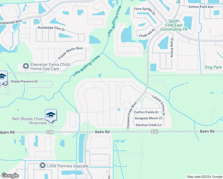 map of restaurants, bars, coffee shops, grocery stores, and more near 14116 Covert Green Place in Riverview
