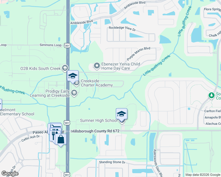 map of restaurants, bars, coffee shops, grocery stores, and more near 10728 Shady Preserve Drive in Riverview