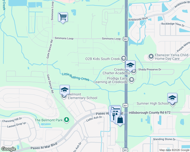 map of restaurants, bars, coffee shops, grocery stores, and more near 14015 U.S. 301 in Riverview
