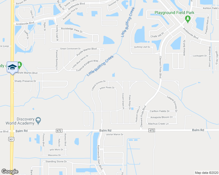 map of restaurants, bars, coffee shops, grocery stores, and more near 14110 Arbor Pines Drive in Riverview