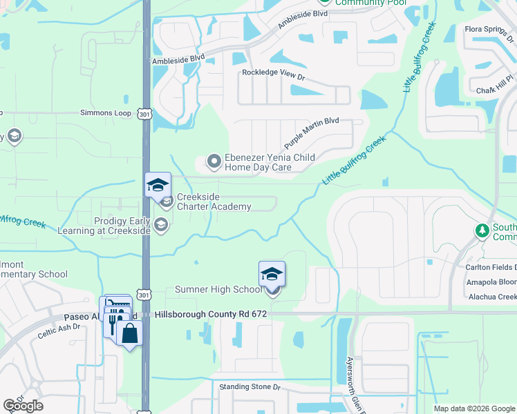 map of restaurants, bars, coffee shops, grocery stores, and more near 10719 Shady Preserve Drive in Riverview