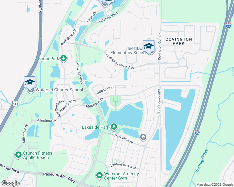 map of restaurants, bars, coffee shops, grocery stores, and more near 7203 Bowspirit Place in Apollo Beach