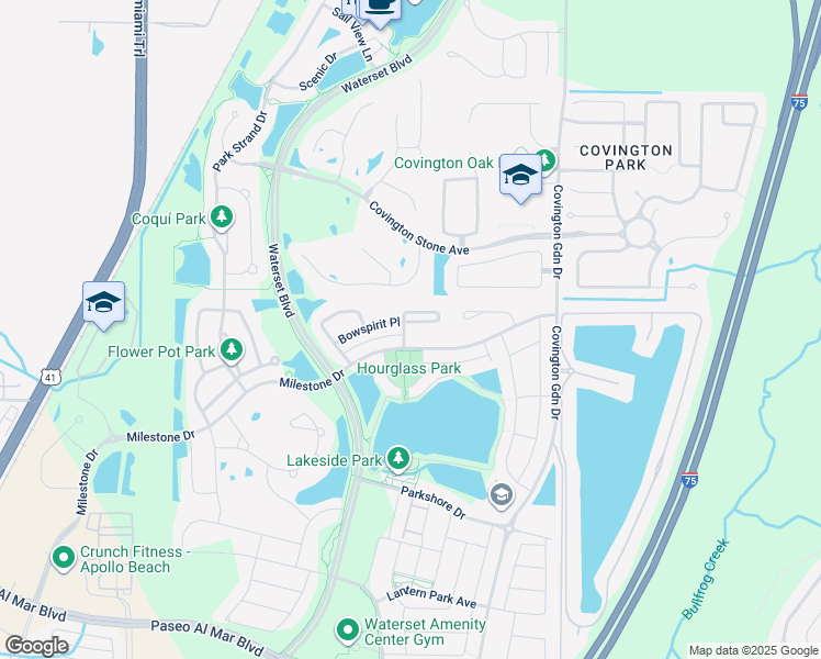 map of restaurants, bars, coffee shops, grocery stores, and more near 7203 Bowspirit Place in Apollo Beach
