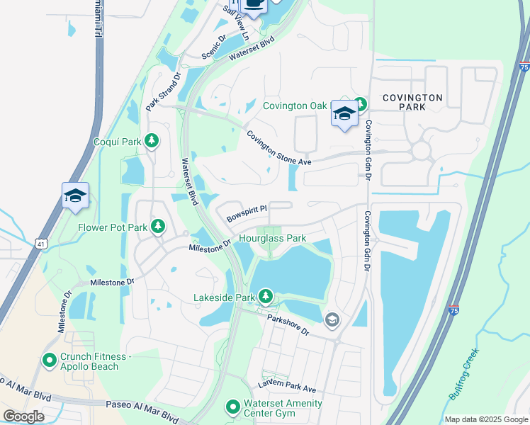 map of restaurants, bars, coffee shops, grocery stores, and more near 7203 Bowspirit Place in Apollo Beach