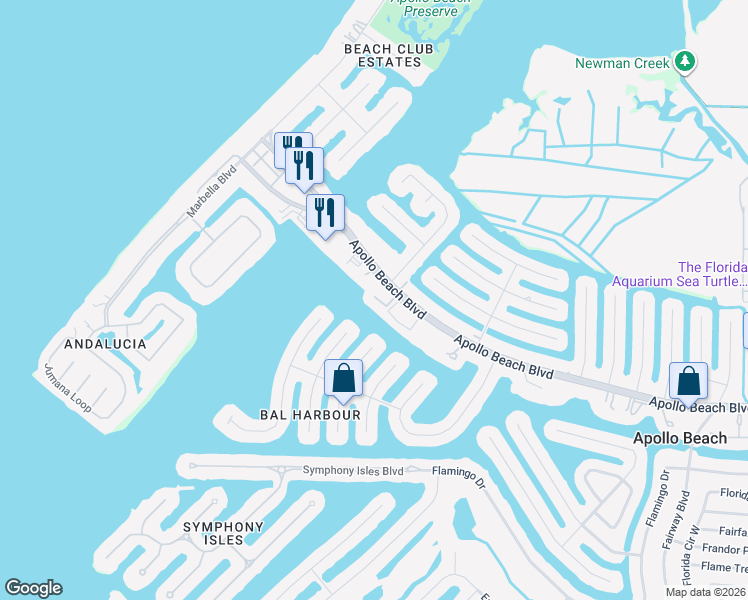 map of restaurants, bars, coffee shops, grocery stores, and more near 1003 Bellasol Way in Apollo Beach