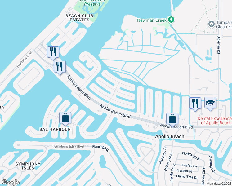 map of restaurants, bars, coffee shops, grocery stores, and more near 919 Sago Palm Way in Apollo Beach