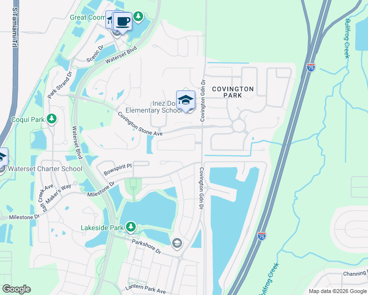 map of restaurants, bars, coffee shops, grocery stores, and more near 7546 Oxford Garden Circle in Apollo Beach