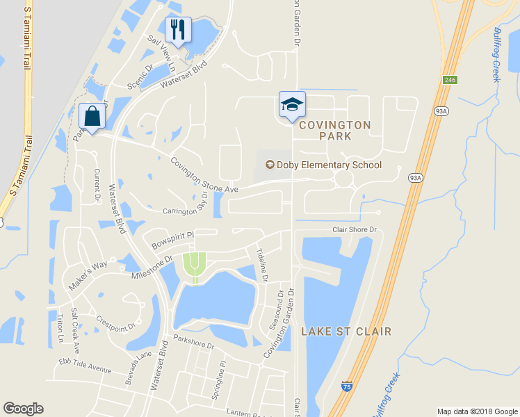 map of restaurants, bars, coffee shops, grocery stores, and more near 7540 Oxford Garden Circle in Apollo Beach
