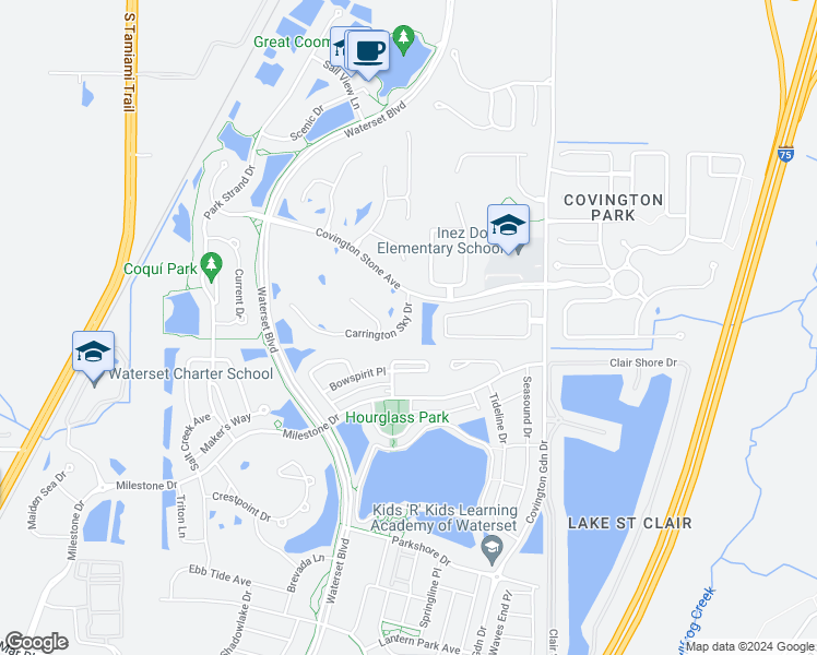 map of restaurants, bars, coffee shops, grocery stores, and more near 6611 Carrington Sky Drive in Apollo Beach