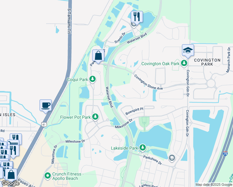 map of restaurants, bars, coffee shops, grocery stores, and more near 6509 Carrington Sky Drive in Apollo Beach