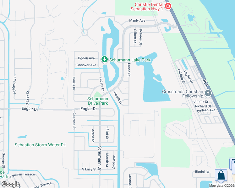 map of restaurants, bars, coffee shops, grocery stores, and more near 942 Laredo Lane in Sebastian