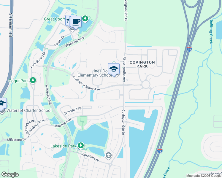 map of restaurants, bars, coffee shops, grocery stores, and more near 7433 Oxford Garden Circle in Apollo Beach