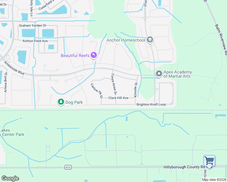 map of restaurants, bars, coffee shops, grocery stores, and more near 13822 Tonya Anne Drive in Riverview