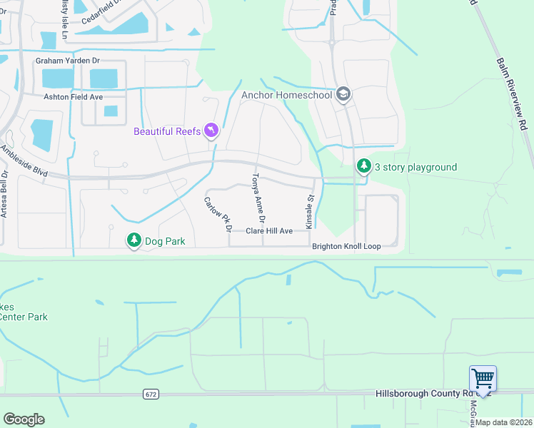 map of restaurants, bars, coffee shops, grocery stores, and more near 13822 Tonya Anne Drive in Riverview