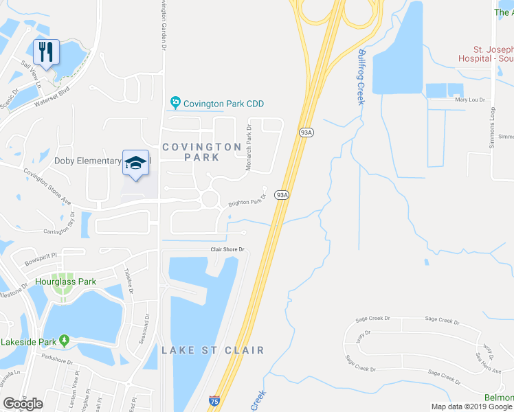 map of restaurants, bars, coffee shops, grocery stores, and more near 6721 Brighton Park Drive in Apollo Beach