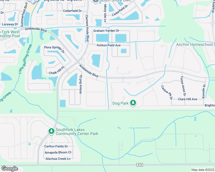 map of restaurants, bars, coffee shops, grocery stores, and more near 11311 Brighton Knoll Loop in Riverview
