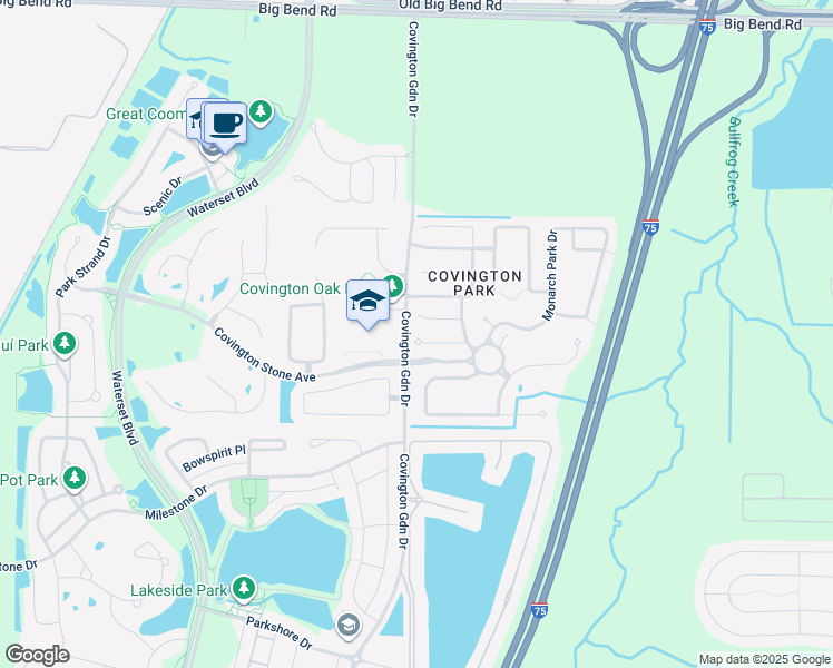 map of restaurants, bars, coffee shops, grocery stores, and more near 7601 Hampshire Garden Place in Apollo Beach