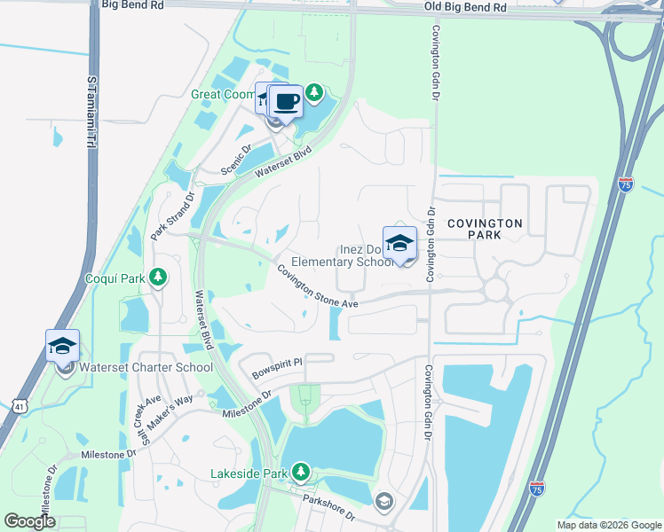 map of restaurants, bars, coffee shops, grocery stores, and more near 6628 Cambridge Park Drive in Apollo Beach