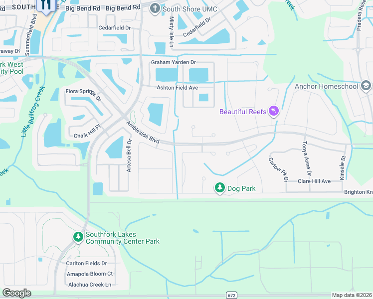 map of restaurants, bars, coffee shops, grocery stores, and more near 13915 Felix Will Road in Riverview