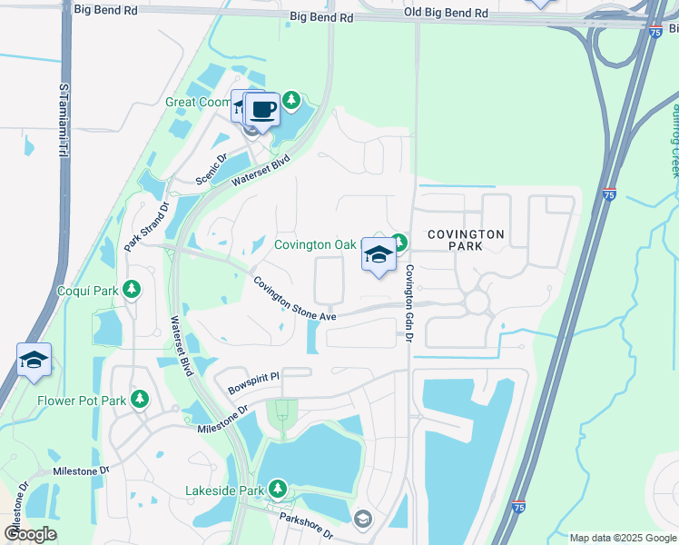map of restaurants, bars, coffee shops, grocery stores, and more near 6726 Cambridge Park Drive in Apollo Beach
