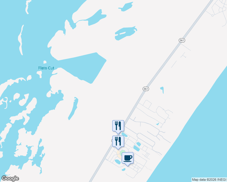 map of restaurants, bars, coffee shops, grocery stores, and more near Texas 361 in Port Aransas