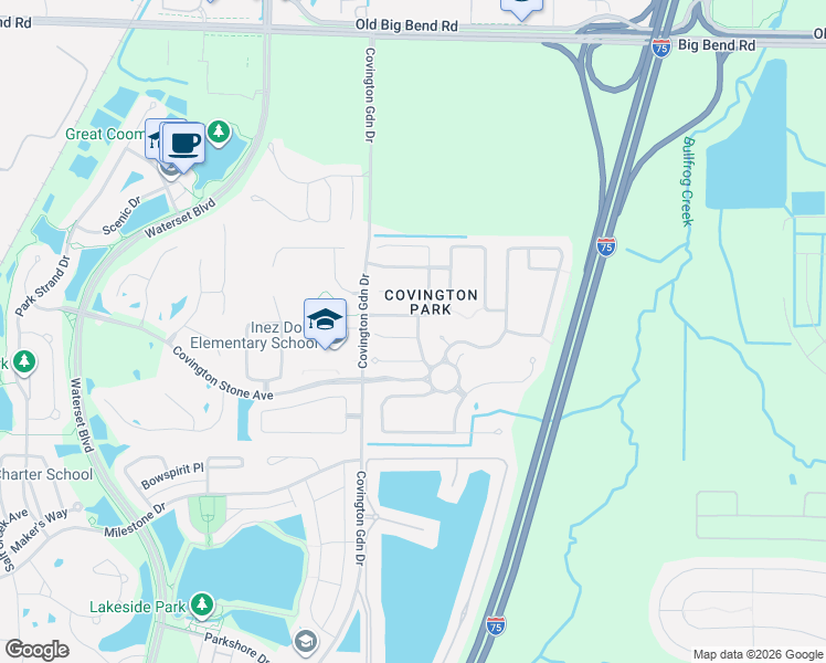 map of restaurants, bars, coffee shops, grocery stores, and more near 7617 Hampshire Garden Place in Apollo Beach