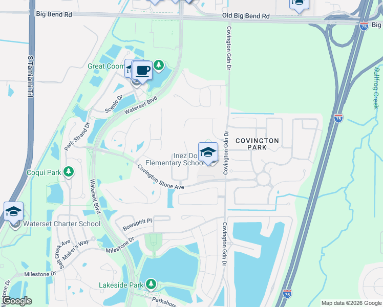 map of restaurants, bars, coffee shops, grocery stores, and more near 6727 Cambridge Park Drive in Apollo Beach