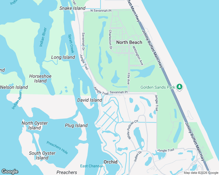 map of restaurants, bars, coffee shops, grocery stores, and more near 3300 Savannah Drive in Vero Beach
