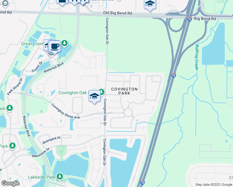 map of restaurants, bars, coffee shops, grocery stores, and more near 7616 Bristol Park Drive in Apollo Beach