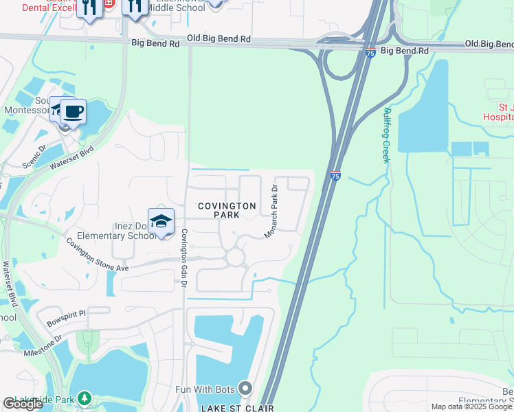 map of restaurants, bars, coffee shops, grocery stores, and more near 7869 Bristol Park Drive in Apollo Beach