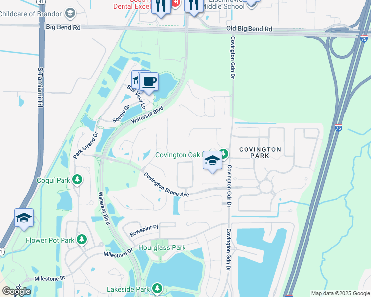 map of restaurants, bars, coffee shops, grocery stores, and more near 6816 Cambridge Park Drive in Apollo Beach