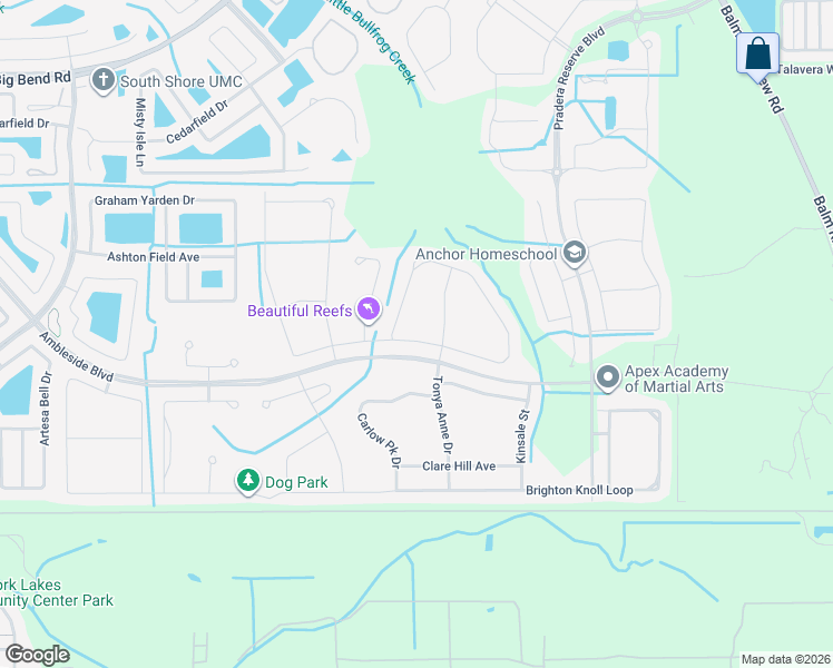 map of restaurants, bars, coffee shops, grocery stores, and more near 11745 Sunburst Marble Road in Riverview