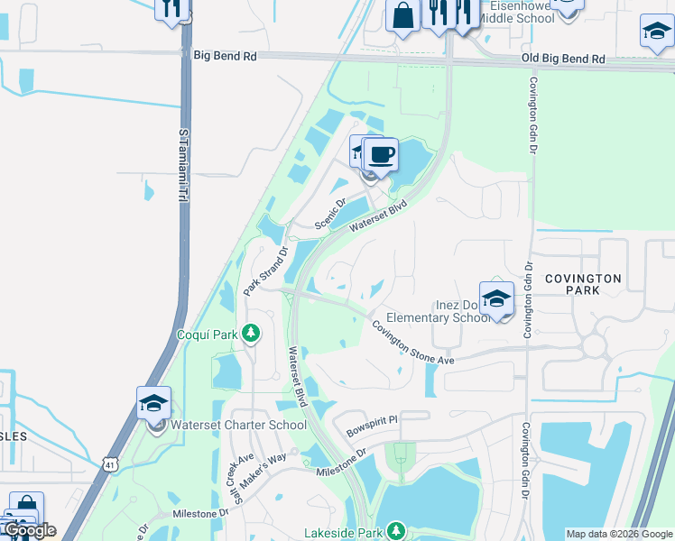 map of restaurants, bars, coffee shops, grocery stores, and more near 6716 Cromwell Garden Drive in Apollo Beach