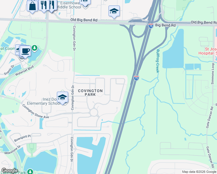 map of restaurants, bars, coffee shops, grocery stores, and more near 6816 Monarch Park Drive in Apollo Beach